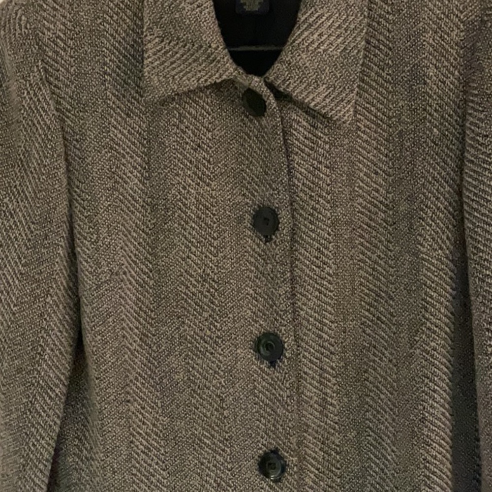 Vintage Laura Scott Cropped Textured Blazer, Size 8, Black/Gray - Picture 3 of 6